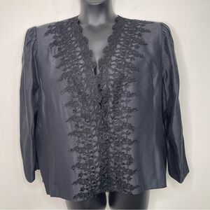 Night Studio Lace Trim Blazer
